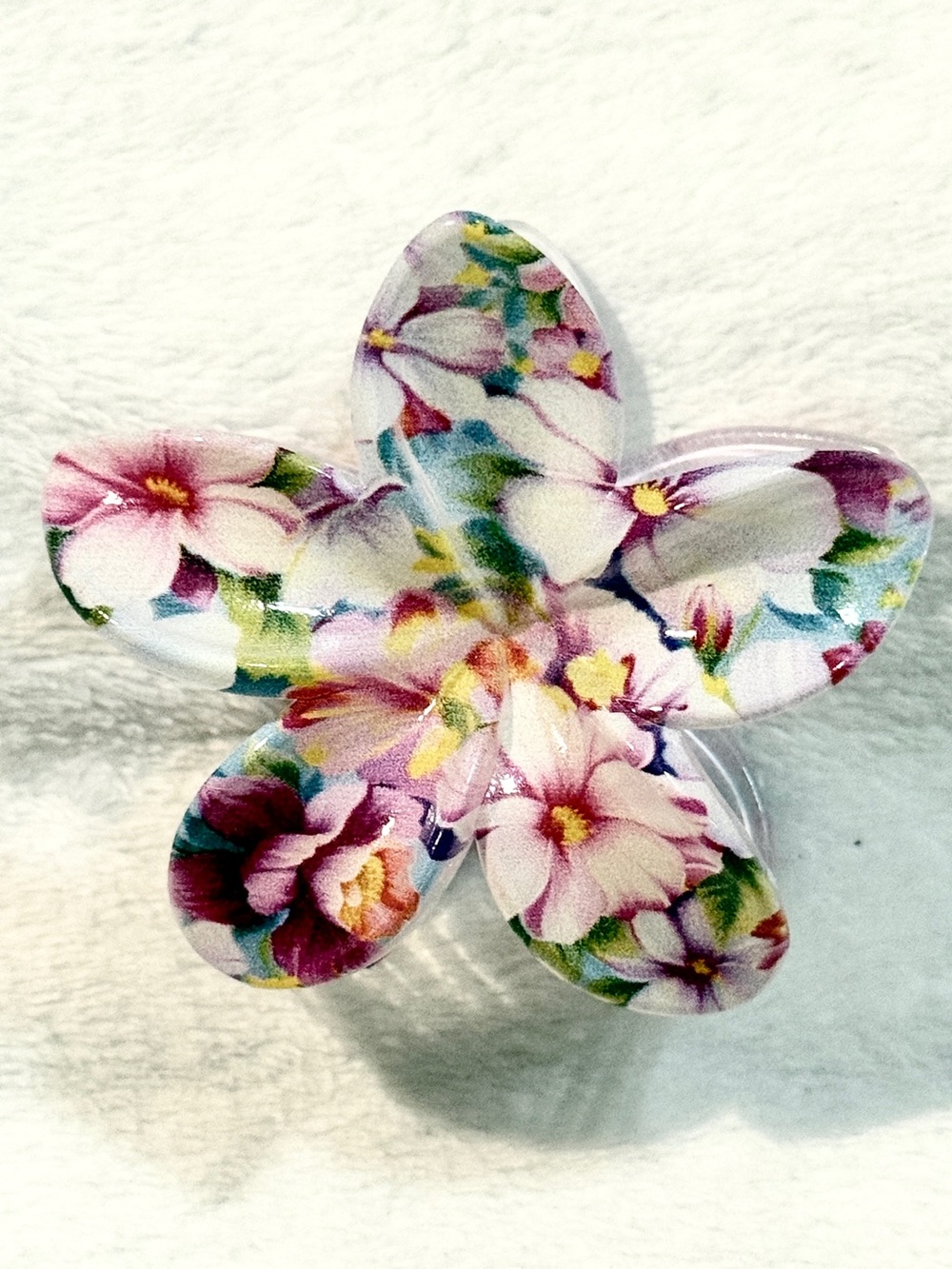Claw Hair Clip Beautiful Tropical Glossy 3” Plumeria Lobster
